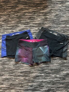 Avia Women’s Workout Shorts Set — Black, Blue & Multicolor- never worn NWOT
